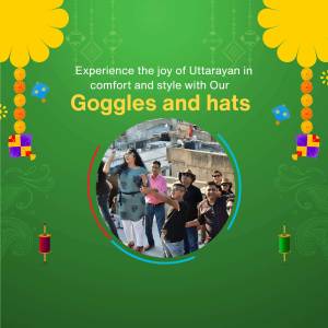 People celebrating Uttarayan with goggles and hats