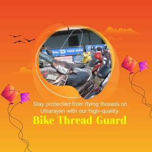 Image of a bike with a thread-guard during Uttrayan festival