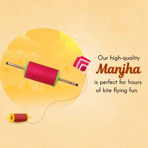 Illustration of a Manjha spool with kite string, perfect for kite flying.
