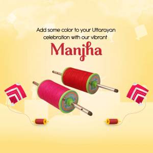 Manjha spools and kites for Uttarayan festival