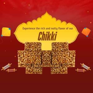 Close-up of Chikki with festive decorations