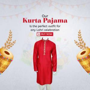 Red Kurta Pajama for Lohri Celebration