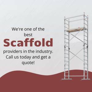 Image of a scaffold with text promoting scaffolding services.