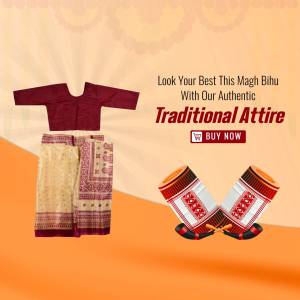 Traditional Assamese attire for Magh Bihu festival