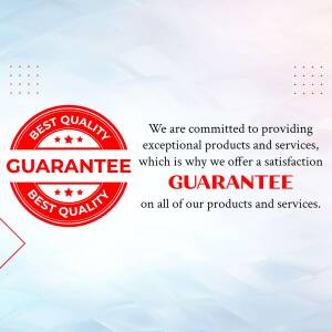 Red badge with 'Best Quality Guarantee' text on a light blue background.