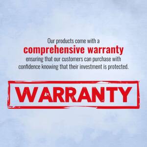 Image displaying a warranty message with a red stamp.