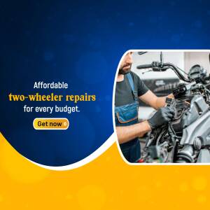 Mechanic repairing a motorcycle