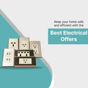 Electrical outlets and sockets with promotional text