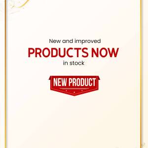 Advertisement for new products in stock with a red 'New Product' badge.