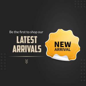 Graphic promoting new arrivals with a yellow starburst badge.