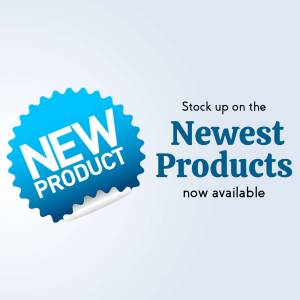 New product announcement badge with text