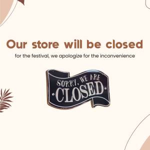 Image announcing store closure for a festival