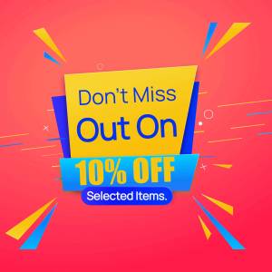 Colorful sale banner with 10% off offer