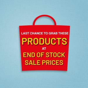 Red shopping bag with sale announcement
