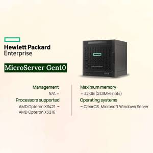 Hewlett Packard Enterprise MicroServer Gen10 server in a studio setting