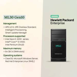 Hewlett Packard Enterprise ML30 Gen10 Server with specifications