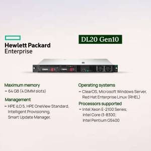 Hewlett Packard Enterprise DL20 Gen10 Server - Rackmount Server