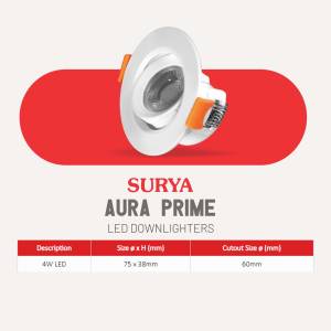 Surya Aura Prime LED Downlighters Artwork For X