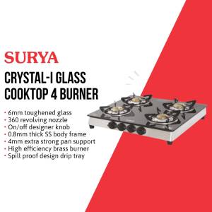 Surya Crystal-I Glass Cooktop 4 Burner Artwork For Threads