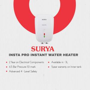 Surya Insta Pro Instant Water Heater with product features
