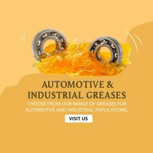 Image of bearings and grease with text promoting automotive and industrial greases.