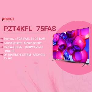 Prizor PZT4KFL-75FAS 4K UHD Smart TV with specifications