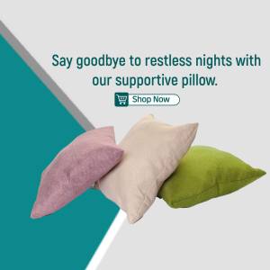 Three colorful pillows - pink, beige, and green - promoting restful sleep.
