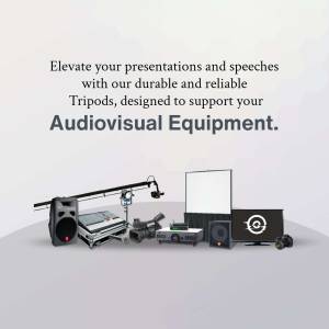 Audiovisual Equipment Setup With Tripods Social Media Post For Google Business Profile