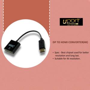 Uport DP to HDMI Converter 4K adapter with text description