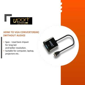Uport HDMI to VGA Converter with black and orange design