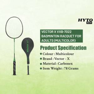 Vector X VXB-7022 Badminton Racquet for Adults - Multicolour