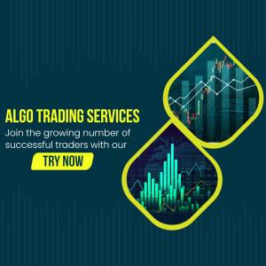 Image promoting Algo Trading Services with charts and a call to action.