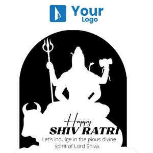 Lord Shiva silhouette with Happy Shivaratri text