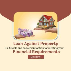 Image depicting hands holding a house and money, promoting loans against property.