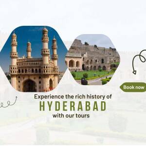 Collage of Charminar and Golconda Fort in Hyderabad, India