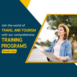 Woman with map promoting travel and tourism training