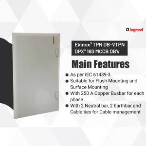Legrand Ekinox TPN DB-VTPN 160 MCCB DB's - Electrical Distribution Board