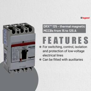 Legrand DRX125 thermal magnetic molded case circuit breaker
