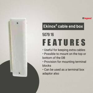 Legrand Ekinox cable end box with features listed