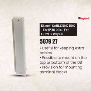 White Legrand Ekinox Cable End Box for IP 30 DB's
