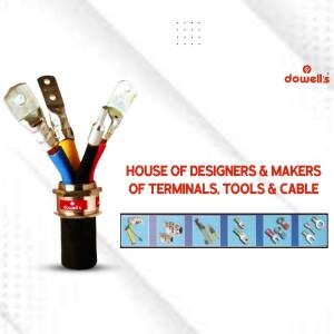 Close-up of Dowells electrical terminals and cable, showcasing quality and range.