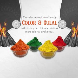 Holi Colors & Gulal Celebration Marketing Image For LinkedIn