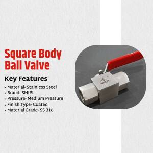 Stainless Steel Square Body Ball Valve with Red Handle