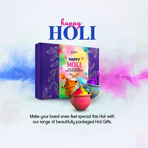 Cadbury Holi gift box with colorful Holi powder splashes