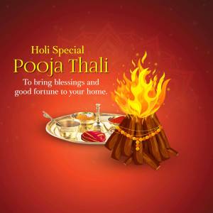 Holi Pooja Thali with Holika Dahan