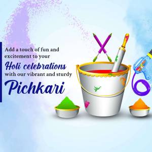 Colorful Holi Pichkari and Powder