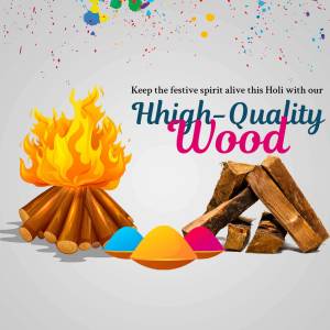 Image depicting Holika Dahan bonfire with colorful powders for Holi festival.