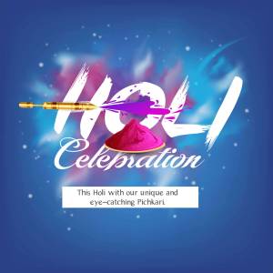 Holi festival celebration with Pichkari and colorful powder