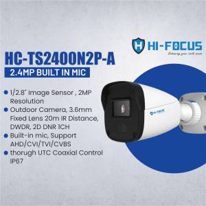 Hi-Focus HC-TS2400N2P-A 2.4MP Outdoor Security Camera with Built-in Mic