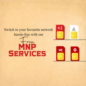 Image showing SIM cards from different mobile networks with a promotion for free MNP services.